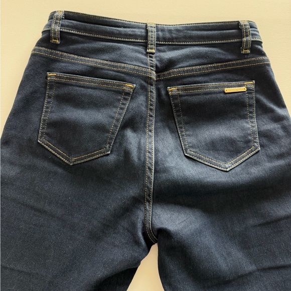 Michael Kors Dark Wash Straight Leg Jeans Mid Rise Stretch Denim size 4 - Picture 5 of 11